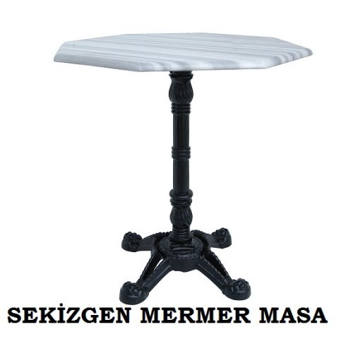 sekizgen mermer masa